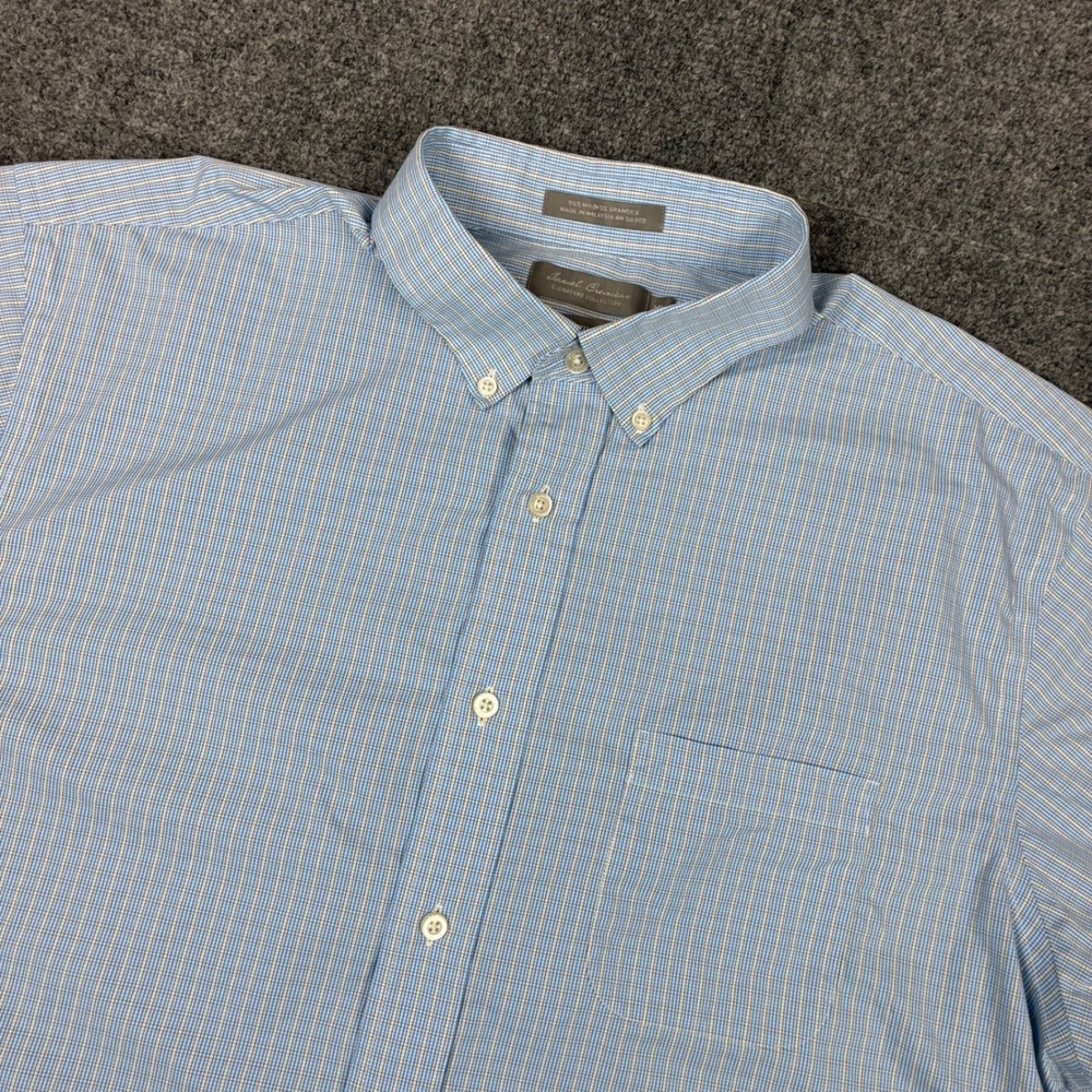 Daniel Cremieux Signature Performance Shirt Mens Size XL Blue Check Stretch
